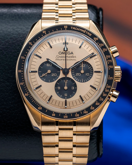 2023 Omega Speedmaster Professional Moonwatch 42MM Champagne Dial Yellow Gold Bracelet (310.60.42.50.99.002)