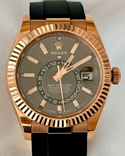 2022 Rolex Sky-Dweller 42MM Grey Dial Rubber Strap (326235)