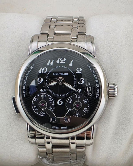 Montblanc Nicolas Rieussec 41MM Black Dial Steel Bracelet (UO109996)