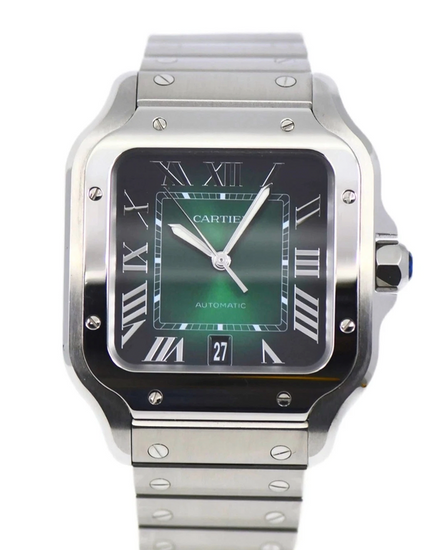 2026 Cartier Santos De Cartier 39.8MM Green Dial Steel Bracelet (WSSA0062)