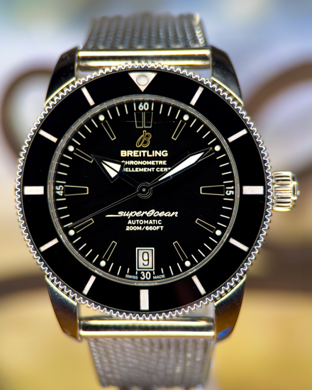 No Reserve - 2018 Breitling Superocean Heritage II 42MM Black Dial Steel Bracelet (AB201012/BF73/154A)