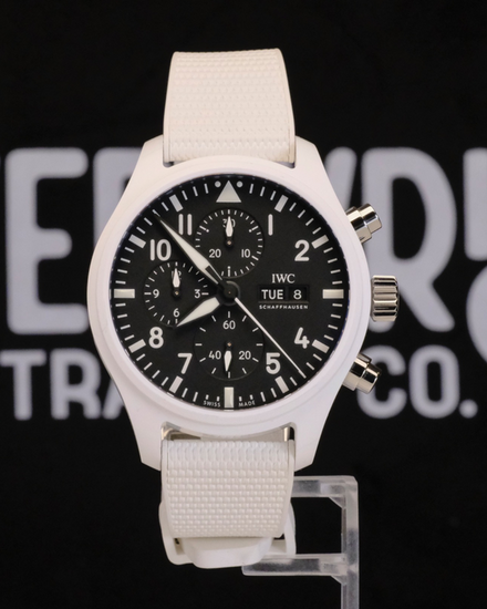 No Reserve - 2024 IWC Schaffhausen Pilot Chronograph Top Gun "Lake Tahoe" 44.5MM Black Dial Rubber Strap (IW389105)