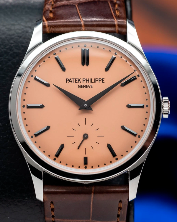 2026 Patek Philippe Calatrava 37MM Salmon Dial Leather Strap (6196P-001)
