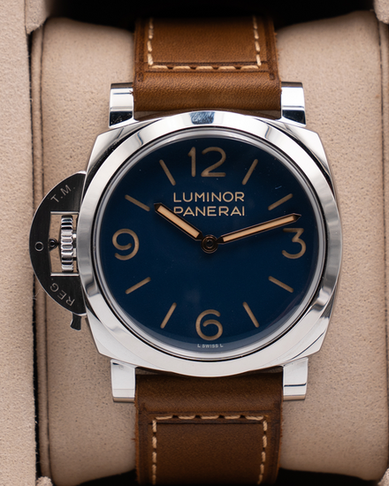 2026 Panerai Luminor Destro 44MM Blue Dial Leather Strap (PAM01732)