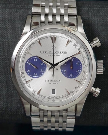 No Reserve - Carl F. Bucherer Manero Flyback 40MM Silver Dial Steel Bracelet (00.10927.08.13.23)
