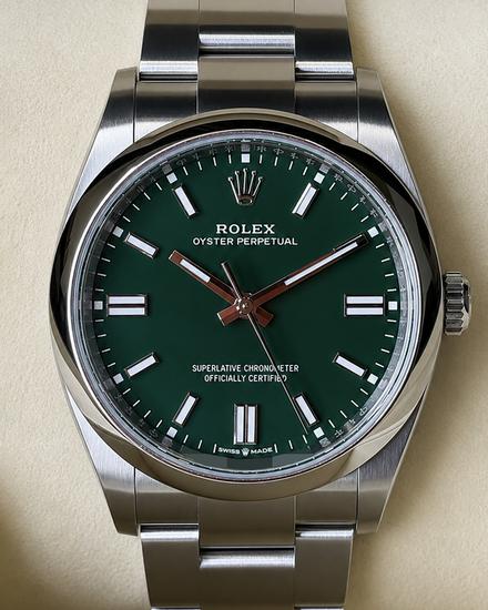 No Reserve - 2026 Rolex Oyster Perpetual 36MM Green Dial Oyster Bracelet (126000)