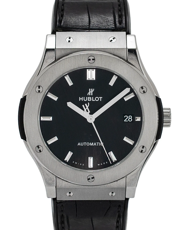 Hublot Classic Fusion 45MM Black Dial Leather Strap (511.NX.1171.RX)