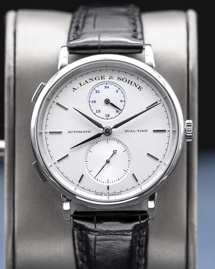 2015 A. Lange & Söhne Saxonia Dual Time 40MM Silver Dial Leather Strap (385.026)