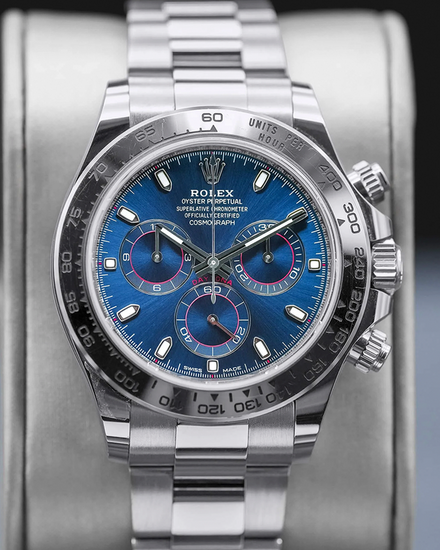 2022 Rolex Cosmograph Daytona 40MM Blue Dial White Gold Oyster Bracelet (116509)