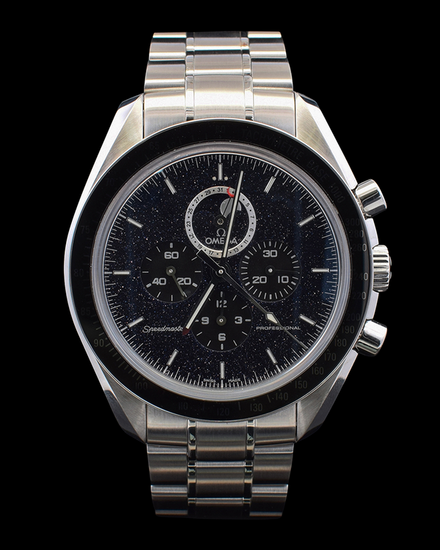 Omega Speedmaster Moonphase 44.25MM Aventurine Dial Steel Bracelet (311.30.44.32.01.001)