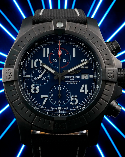 2024 Breitling Avenger "Night Mission" 48MM Blue Dial Textile Strap (V13375)