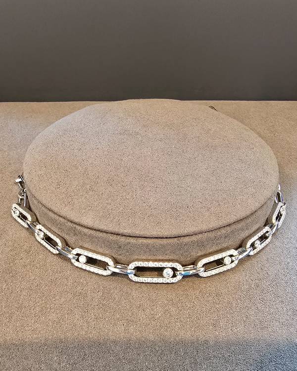 No Reserve - 2026 Messika Necklace Move Link Choker 10.2 - 14.5IN White Gold 1.7ct Diamonds (Move Link Choker)