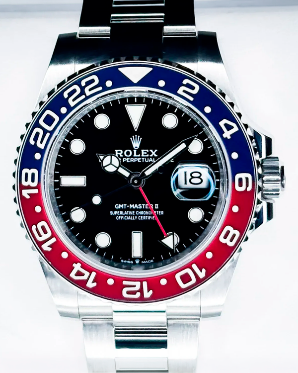 No Reserve - 2022 Rolex GMT-Master II "Pepsi" 40MM Black Dial Oyster Bracelet (126710BLRO)
