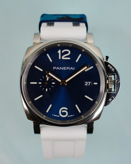 2021 Panerai Luminor Due 42MM Blue Dial Aftermarket Rubber Strap (PAM01124)