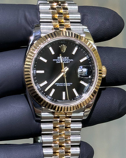 Rolex Datejust 41MM Black Dial Two-Tone Jubilee Bracelet (126333)