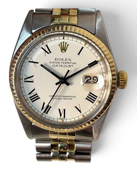 Rolex Datejust 36MM White "Buckley" Dial Steel Jubilee Bracelet (16013)