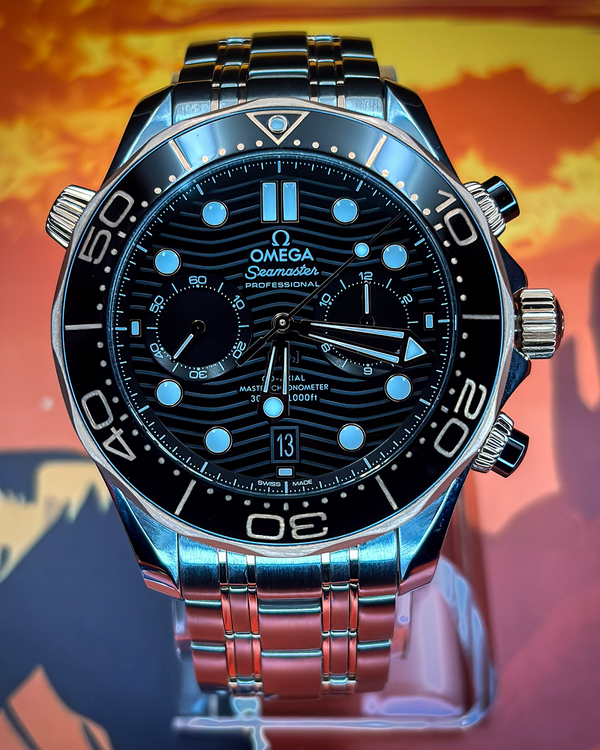 2025 Omega Seamaster Diver 300M Chronograph 44MM Black Dial Two-Tone Bracelet (210.20.44.51.01.001)