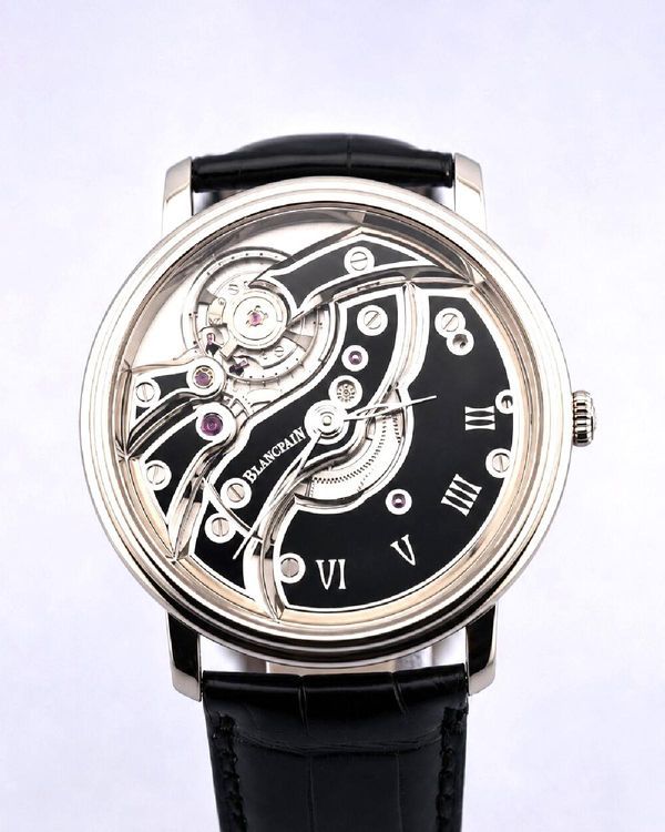 2021 Blancpain Villeret Mouvement Inversé 43MM Skeleton Dial Leather Strap (6616-1530-55B)