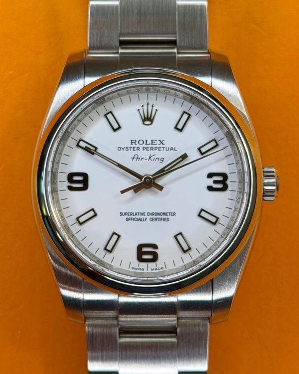 Rolex Oyster Perpetual 34MM White Dial Oyster Bracelet (114200)