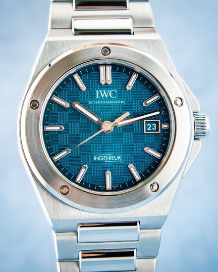 2023 IWC Schaffhausen Ingenieur 40MM Turquoise Dial Steel Bracelet (IW328903)