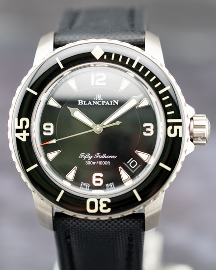 2023 Blancpain Fifty Fathoms Titanium 45MM Black Dial Textile Strap (5015-12B30-B52A)