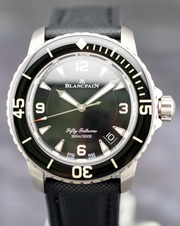 2023 Blancpain Fifty Fathoms Titanium 45MM Black Dial Textile Strap (5015-12B30-B52A)