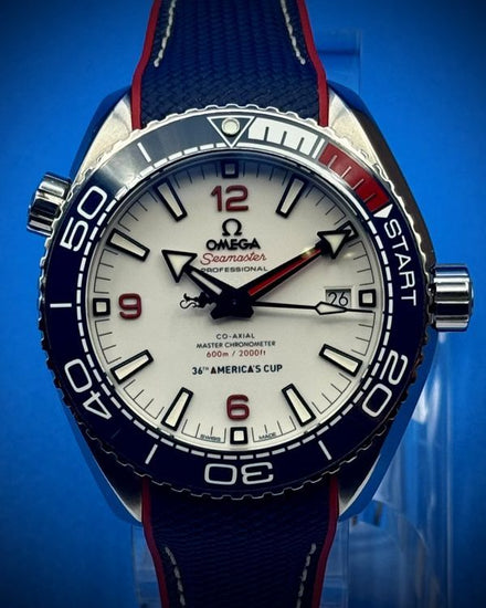 2021 Omega Seamaster Planet Ocean 600M America's Cup L.E. 43.5MM White Dial Rubber Strap (215.32.43.21.04.001)