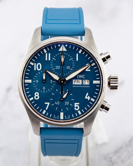 2026 IWC Schaffhausen Pilot Chronograph 41MM Blue Dial Rubber Strap (IW388117)