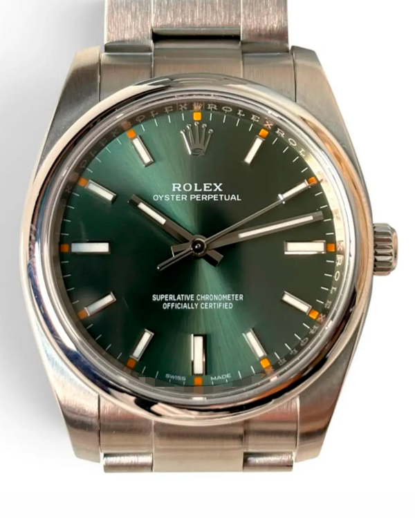 Rolex Oyster Perpetual 34MM Green Dial Oyster Bracelet (114200)