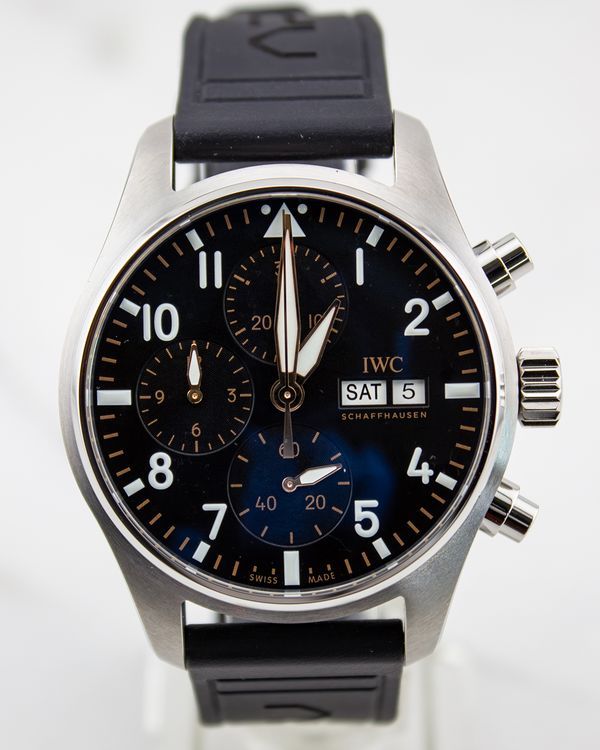 2025 IWC Schaffhausen Pilot Chronograph "APXGP" 41MM Black Dial Rubber Strap (IW388116)
