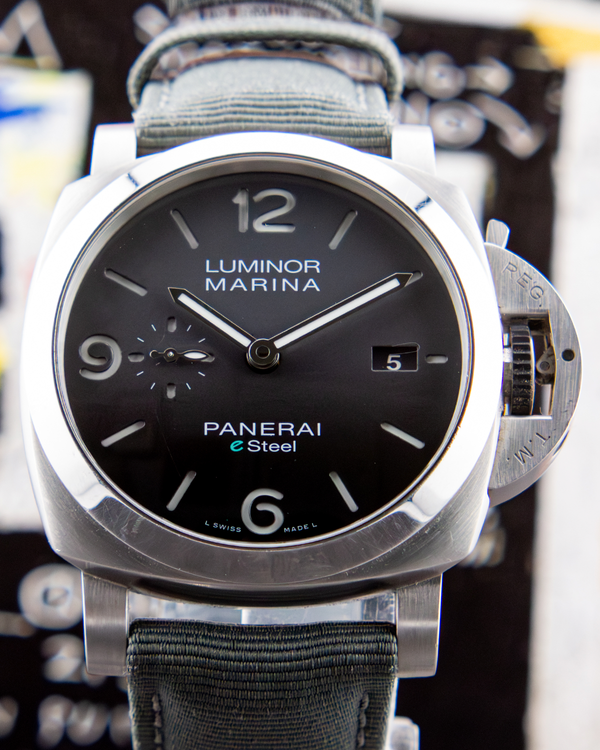 2021 Panerai Luminor Marina Grigio Roccia "eSteel" 44MM Grey Dial Textile Strap (PAM01358)