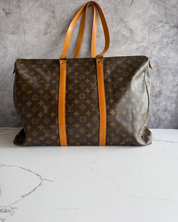 No Reserve -1990 Louis Vuitton Sac Flanerie 50 Monogram Coated Canvas Brass Hardware Leather Straps (M51115)