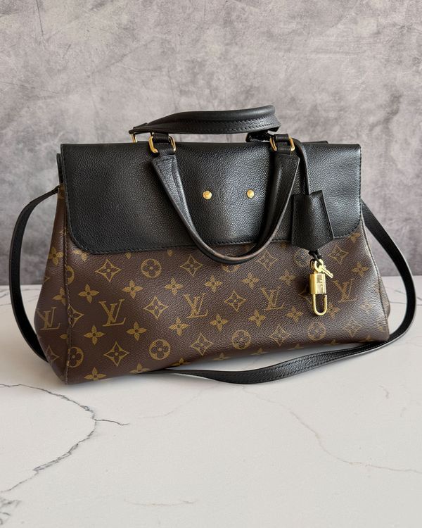 No Reserve - 2016 Louis Vuitton Bag Venus Satchel Small Brown Canvas Gold-Tone Hardware Leather Strap (Venus)