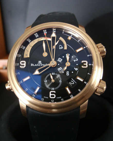 Blancpain Leman Réveil GMT 40MM Black Dial Leather Strap (2841-36B30-64B)