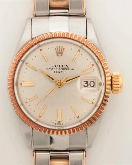 1965 Rolex Oyster Perpetual Lady Date 26MM Silver Dial Two-Tone Oyster Bracelet (6517)