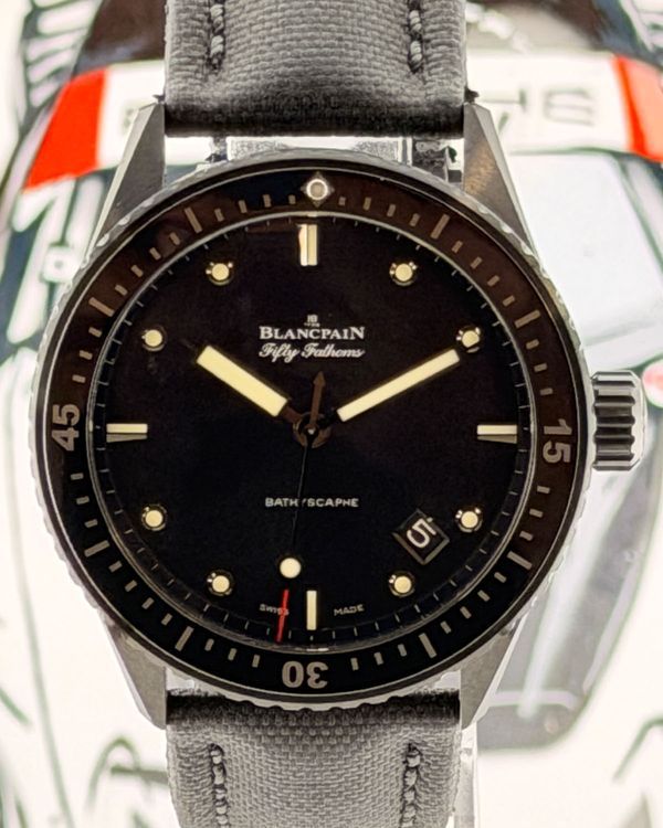 2018 Blancpain Fifty Fathoms Bathyscaphe 43.6MM Black Dial Textile Strap (5000-0130-B52A)
