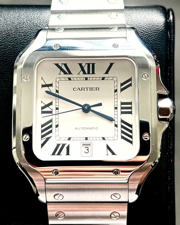 2026 Cartier Santos De Cartier Large 39.8MM Silver Dial Steel Bracelet (WSSA0018)