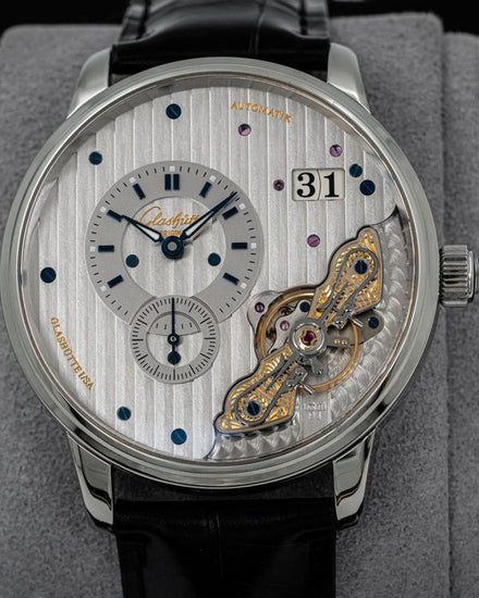 2024 Glashütte Original PanoMaticInverse 42MM Silver Dial Leather Strap (1-91-02-02-02-50)
