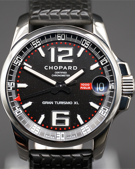 No Reserve - Chopard Mille Miglia Gran Turismo XL 44MM Black Dial Rubber Strap (168997-3001)