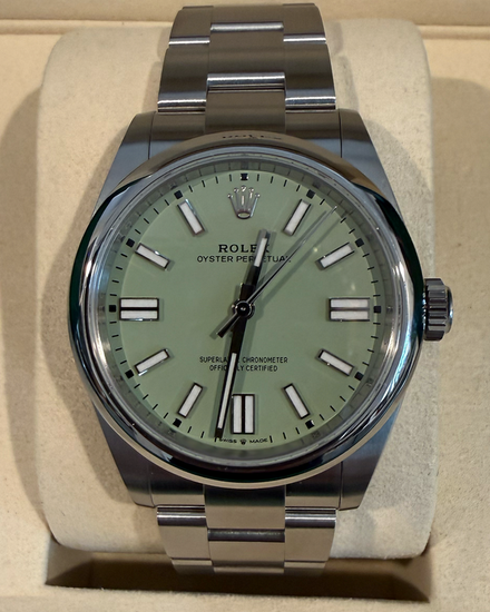 2026 Rolex Oyster Perpetual 41MM Pistachio Dial Oyster Bracelet (134300)