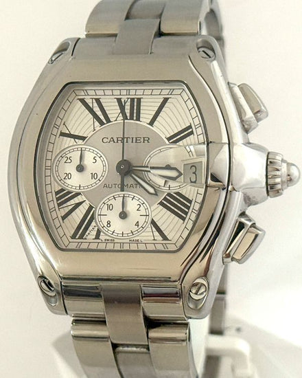 2004 Cartier Roadster 40MM Silver Dial Steel Bracelet (2618)