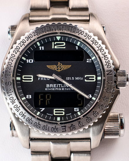 Breitling Emergency 43MM Quartz Black Dial Titanium Bracelet (E56321)