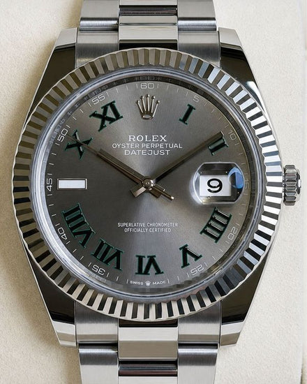 No Reserve - 2024 Rolex Datejust "Wimbledon" 41MM Slate Dial Oyster Bracelet (126334)