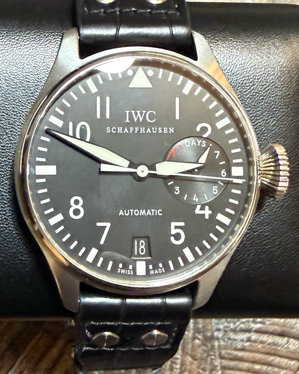2006 IWC Schaffhausen Pilot 46MM Black Dial Leather Strap (IW500401)