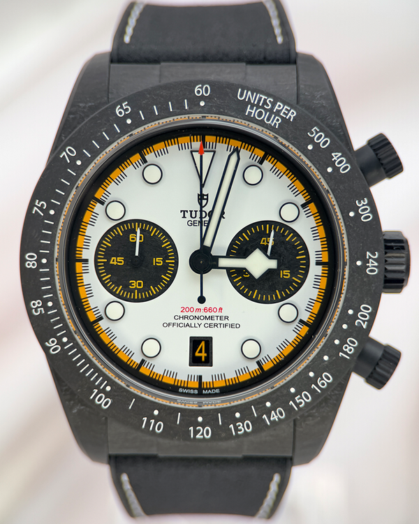 2026 Tudor Black Bay Chrono Carbon 26 "Racing Bulls" L.E. 42MM White Dial Rubber Strap (79377KN)