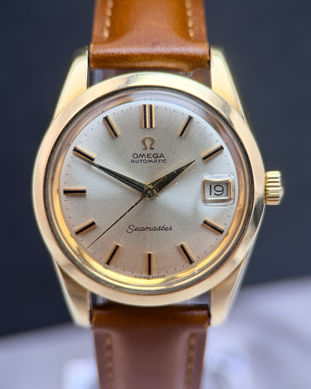 No Reserve - Omega Seamaster 35MM Silver Dial Aftermarket Leather Strap (166.010)