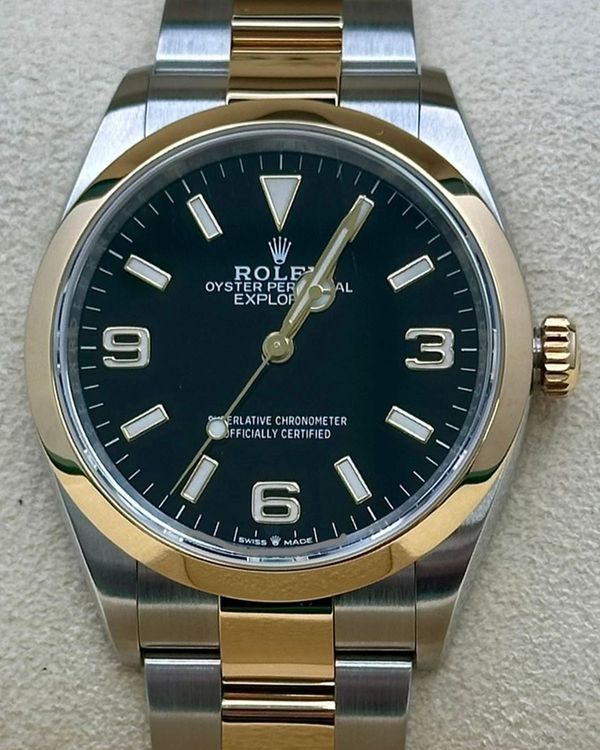 2021 Rolex Explorer 36MM Black Dial Two-Tone Oyster Bracelet (124273)