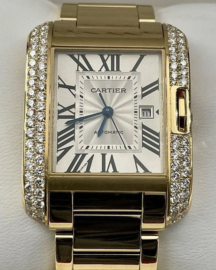 Cartier Tank Anglaise 29.8MM Silver Dial Yellow Gold Bracelet (W5310015)