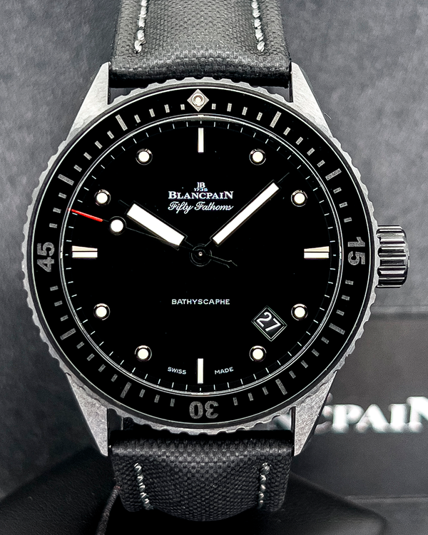 2021 Blancpain Fifty Fathoms Bathyscaphe 43.6MM Black Dial Textile Strap (5000-0130-B52A)