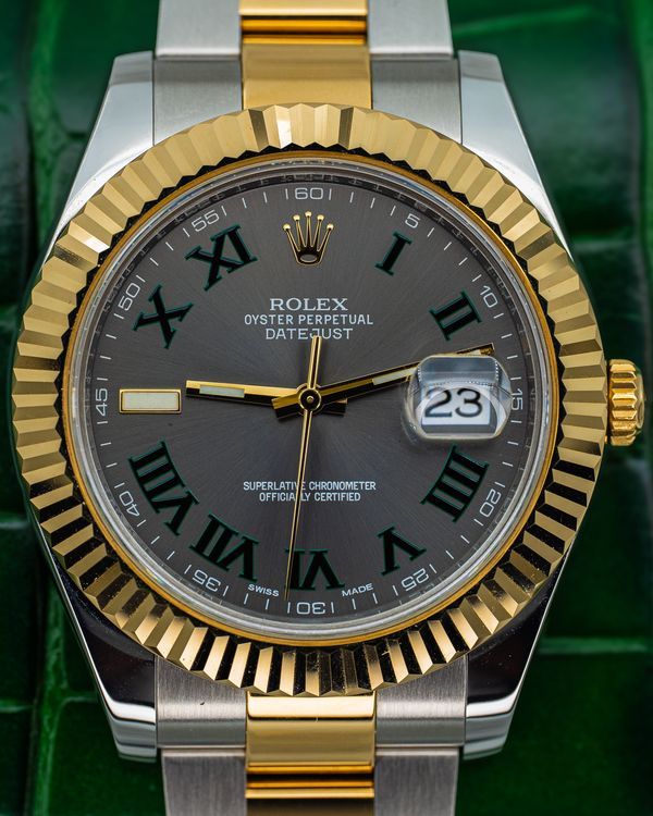 2014 Rolex Datejust II "Wimbledon" 41MM Slate Dial Two-Tone Oyster Bracelet (116333)